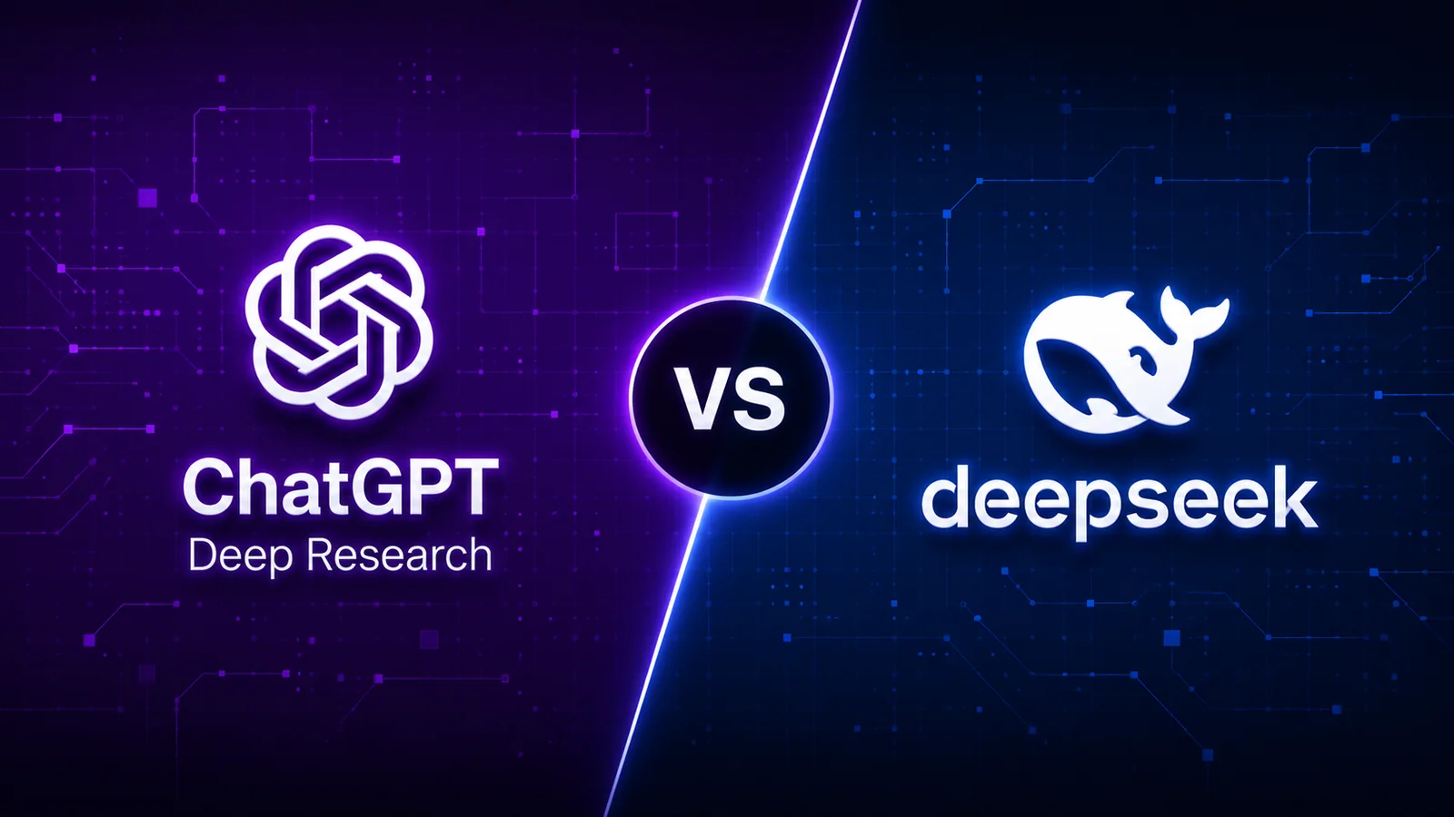 ChatGPT Deep Research vs DeepSeek comparison graphic